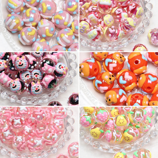 Heavy Oil Hand-painted Beads Beaded Diy Acrylic Beads