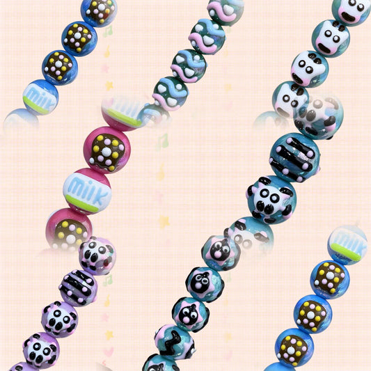 16mm Healing Line Hand Painted Beads Beaded Bracelet Material Loose Beads Beads DIY Accessories