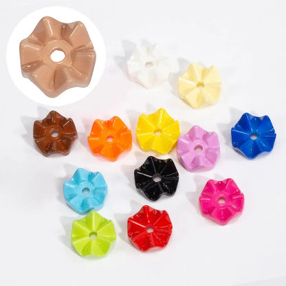 Stacking Hexagonal Tactile Paint Macaron Color Round Wave Lace Beaded Spacer
