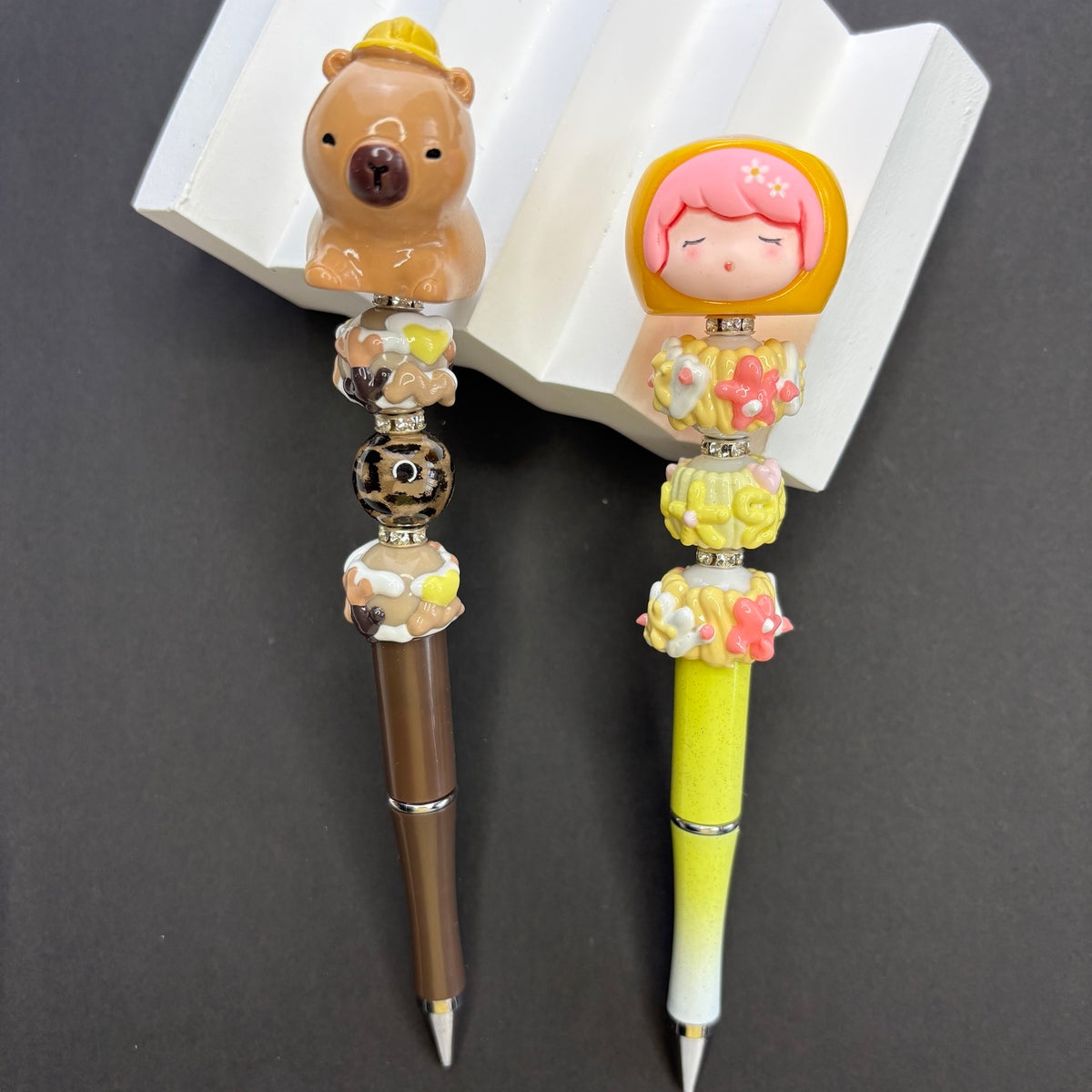 The Finished Beaded Pen Comes In Various Random Designs. | DIY Beadable Pen Craft Gift Idea