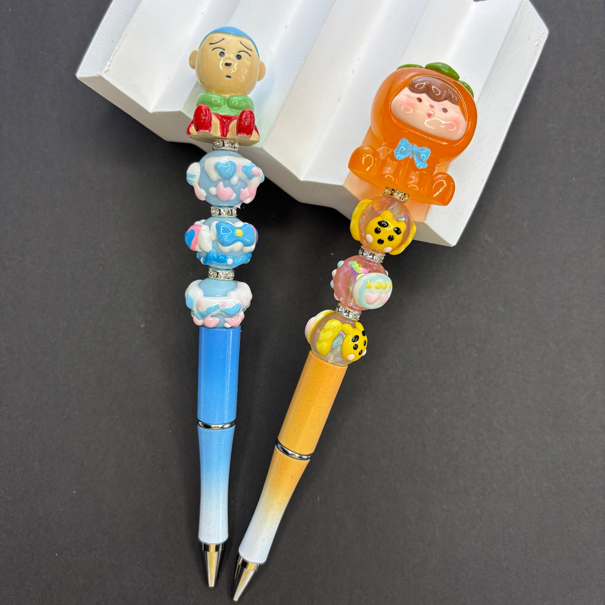 The Finished Beaded Pen Comes In Various Random Designs. | DIY Beadable Pen Craft Gift Idea
