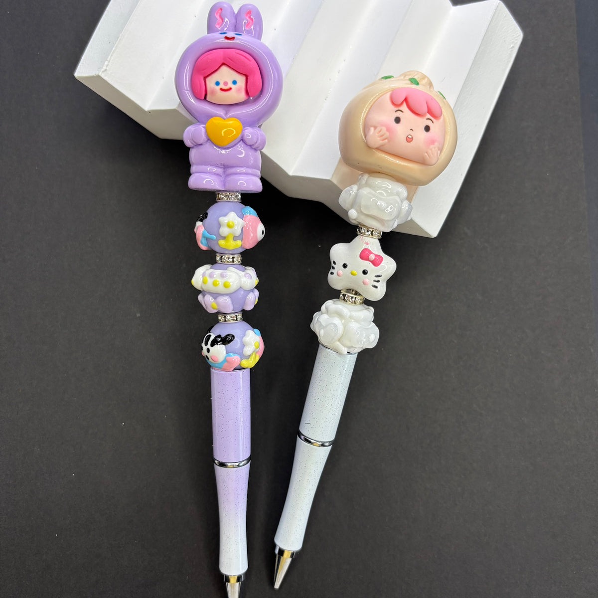 The Finished Beaded Pen Comes In Various Random Designs. | DIY Beadable Pen Craft Gift Idea