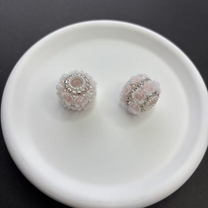 Full Diamond Flower Pearl Acrylic Beads