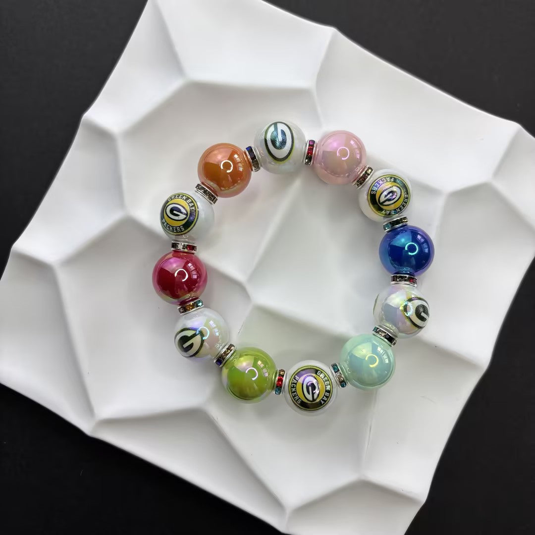 NFL Team Beaded Bracelet – Silicone & Acrylic Beads Fan Jewelry - Beadable Cat