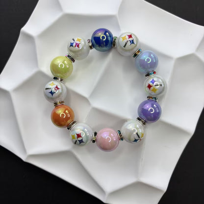 NFL Team Beaded Bracelet – Silicone & Acrylic Beads Fan Jewelry - Beadable Cat