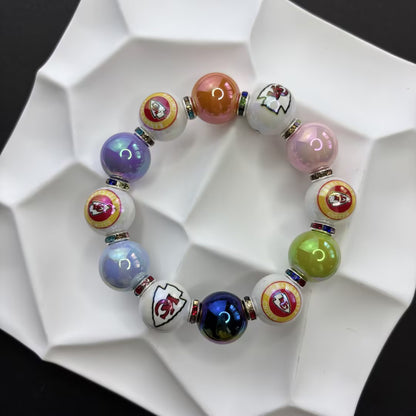 NFL Team Beaded Bracelet – Silicone & Acrylic Beads Fan Jewelry - Beadable Cat