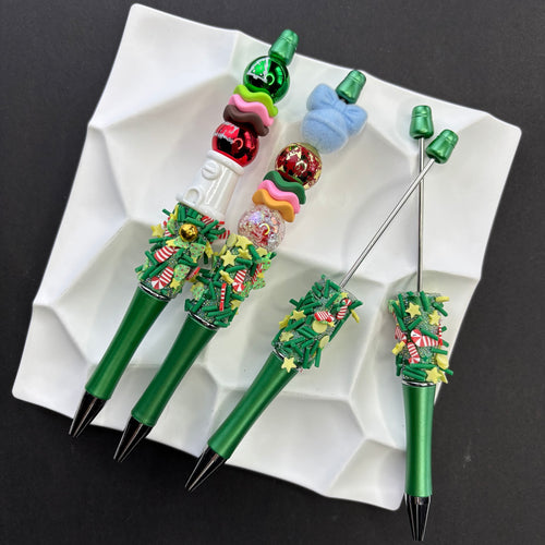 Christmas Handmade Bead Pen Cute Christmas Tree - Beadable Cat