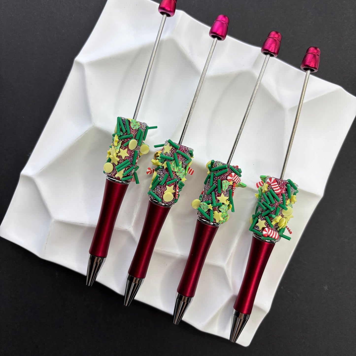 Christmas Handmade Bead Pen Cute Christmas Tree - Beadable Cat