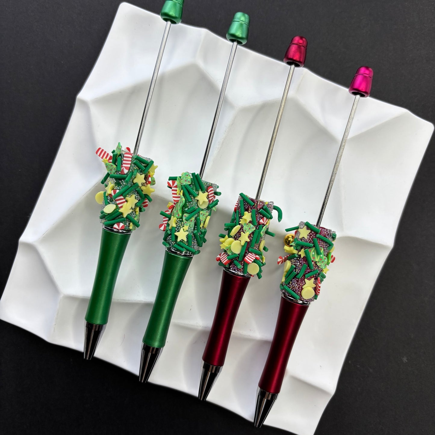 Christmas Handmade Bead Pen Cute Christmas Tree - Beadable Cat