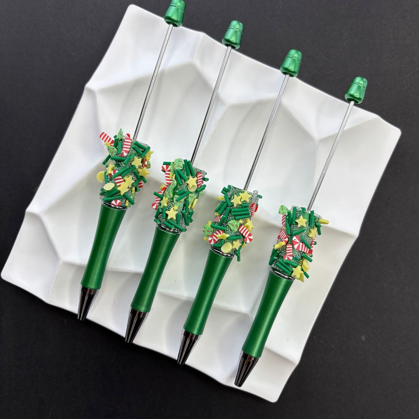 Christmas Handmade Bead Pen Cute Christmas Tree - Beadable Cat