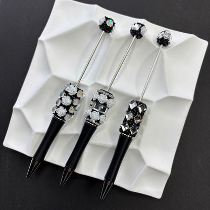 Handmade Diamond Inlaid Alex Flower Bead Pen - Beadable Cat