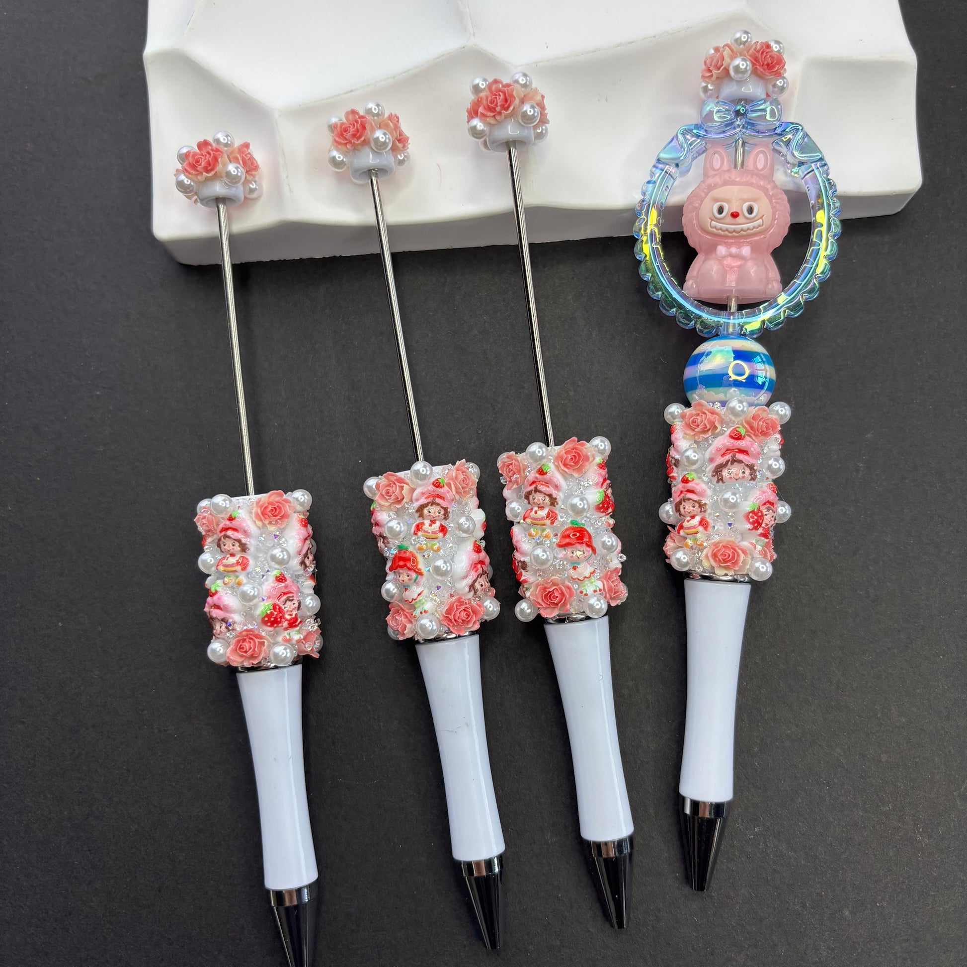 Christmas Handmade Beaded Pens - Beadable Cat