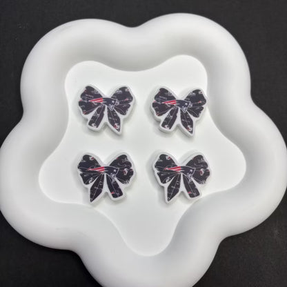 NFL Team Theme Bow Silicone Beads - Football Bow Focal Beads for Pens & Jewelry Making - Bulk Silicone Beads for DIY Crafts