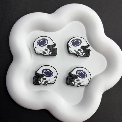 25*30 NCAA College Football Helmet Silicone Focal Beads – University Logos | DIY Sports Fan Bracelet & Keychain Craft Bead