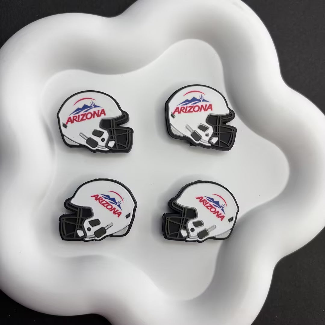 25*30 NCAA College Football Helmet Silicone Focal Beads – University Logos | DIY Sports Fan Bracelet & Keychain Craft Bead