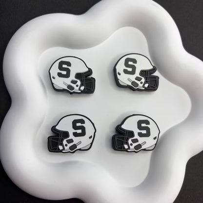25*30 NCAA College Football Helmet Silicone Focal Beads – University Logos | DIY Sports Fan Bracelet & Keychain Craft Bead