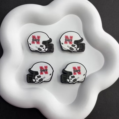 25*30 NCAA College Football Helmet Silicone Focal Beads – University Logos | DIY Sports Fan Bracelet & Keychain Craft Bead
