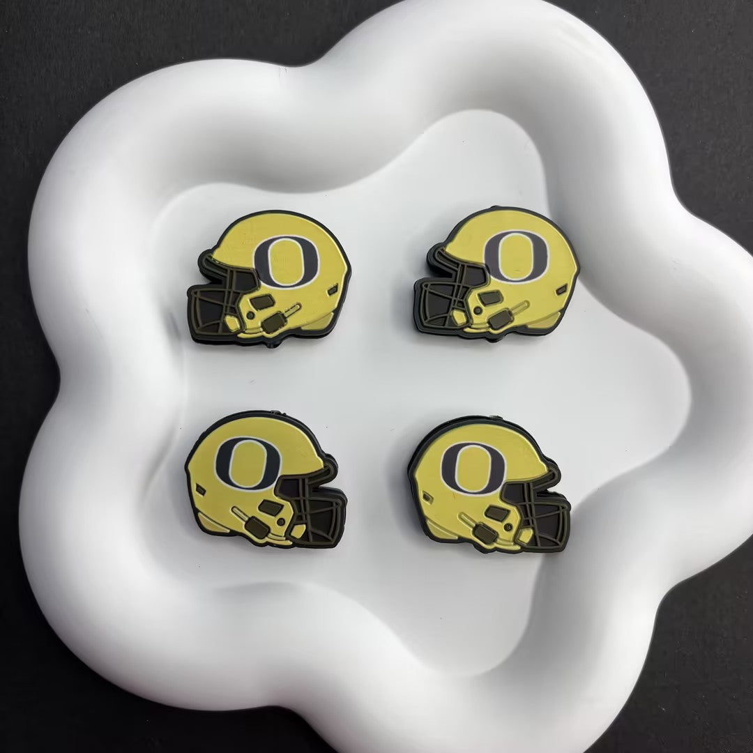 25*30 NCAA College Football Helmet Silicone Focal Beads – University Logos | DIY Sports Fan Bracelet & Keychain Craft Bead