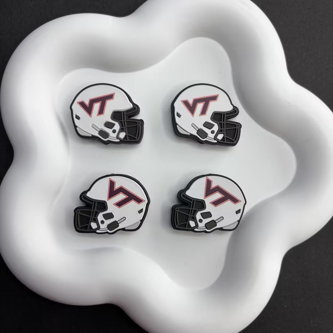 25*30 NCAA College Football Helmet Silicone Focal Beads – University Logos | DIY Sports Fan Bracelet & Keychain Craft Bead