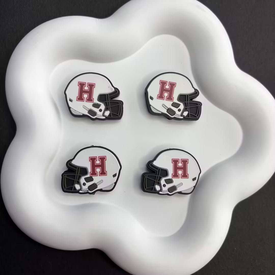 25*30 NCAA College Football Helmet Silicone Focal Beads – University Logos | DIY Sports Fan Bracelet & Keychain Craft Bead