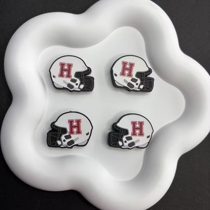 25*30 NCAA College Football Helmet Silicone Focal Beads – University Logos | DIY Sports Fan Bracelet & Keychain Craft Bead