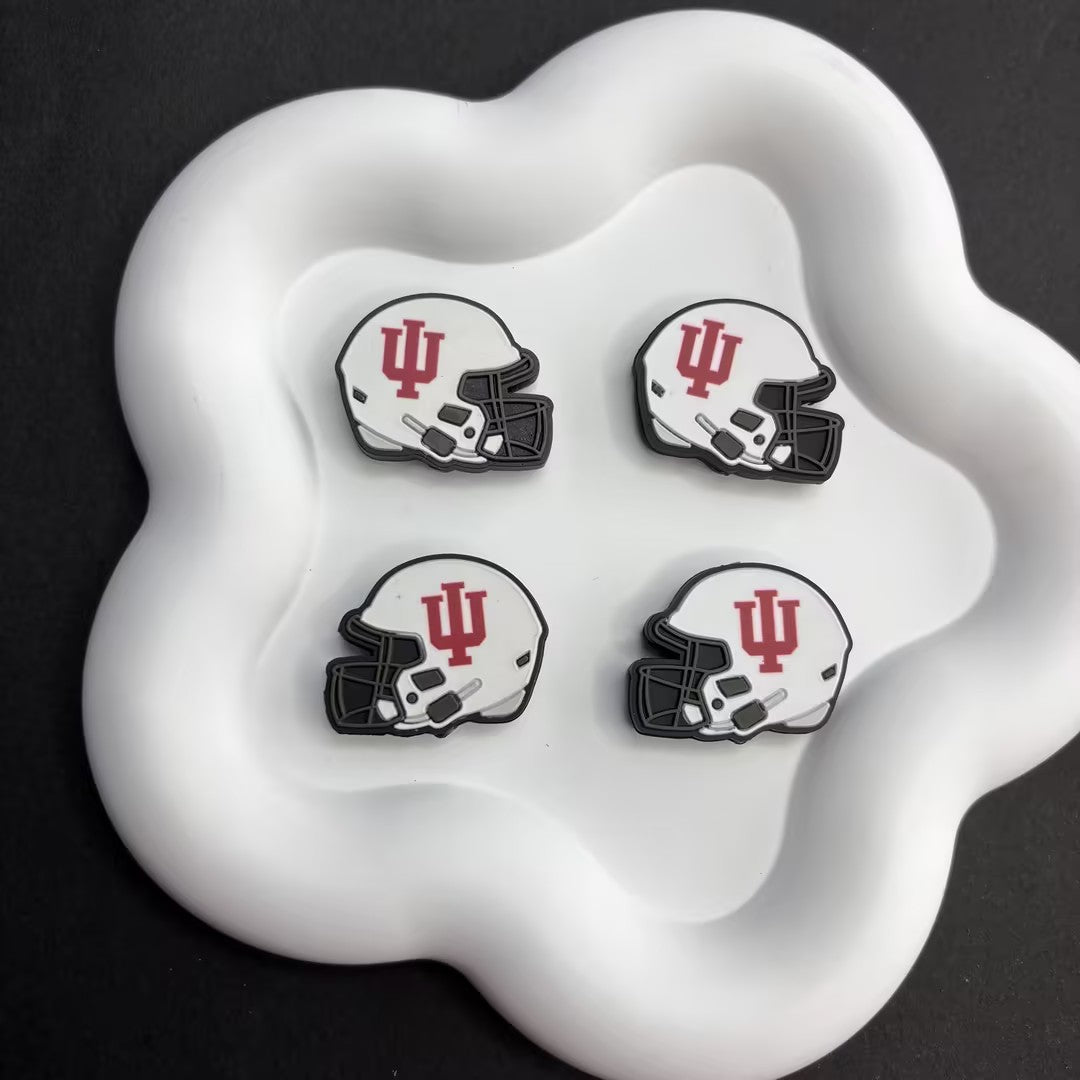 25*30 NCAA College Football Helmet Silicone Focal Beads – University Logos | DIY Sports Fan Bracelet & Keychain Craft Bead
