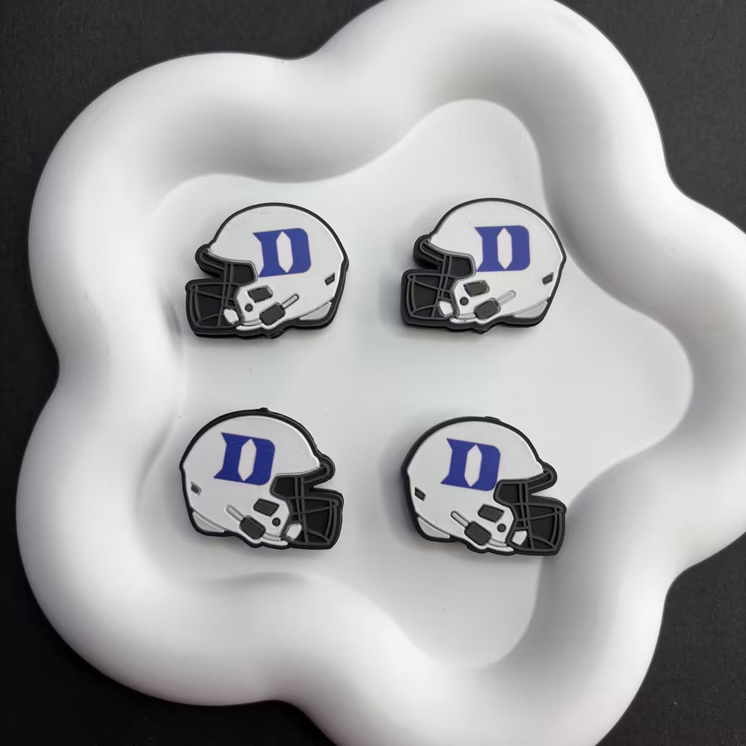25*30 NCAA College Football Helmet Silicone Focal Beads – University Logos | DIY Sports Fan Bracelet & Keychain Craft Bead