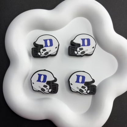25*30 NCAA College Football Helmet Silicone Focal Beads – University Logos | DIY Sports Fan Bracelet & Keychain Craft Bead
