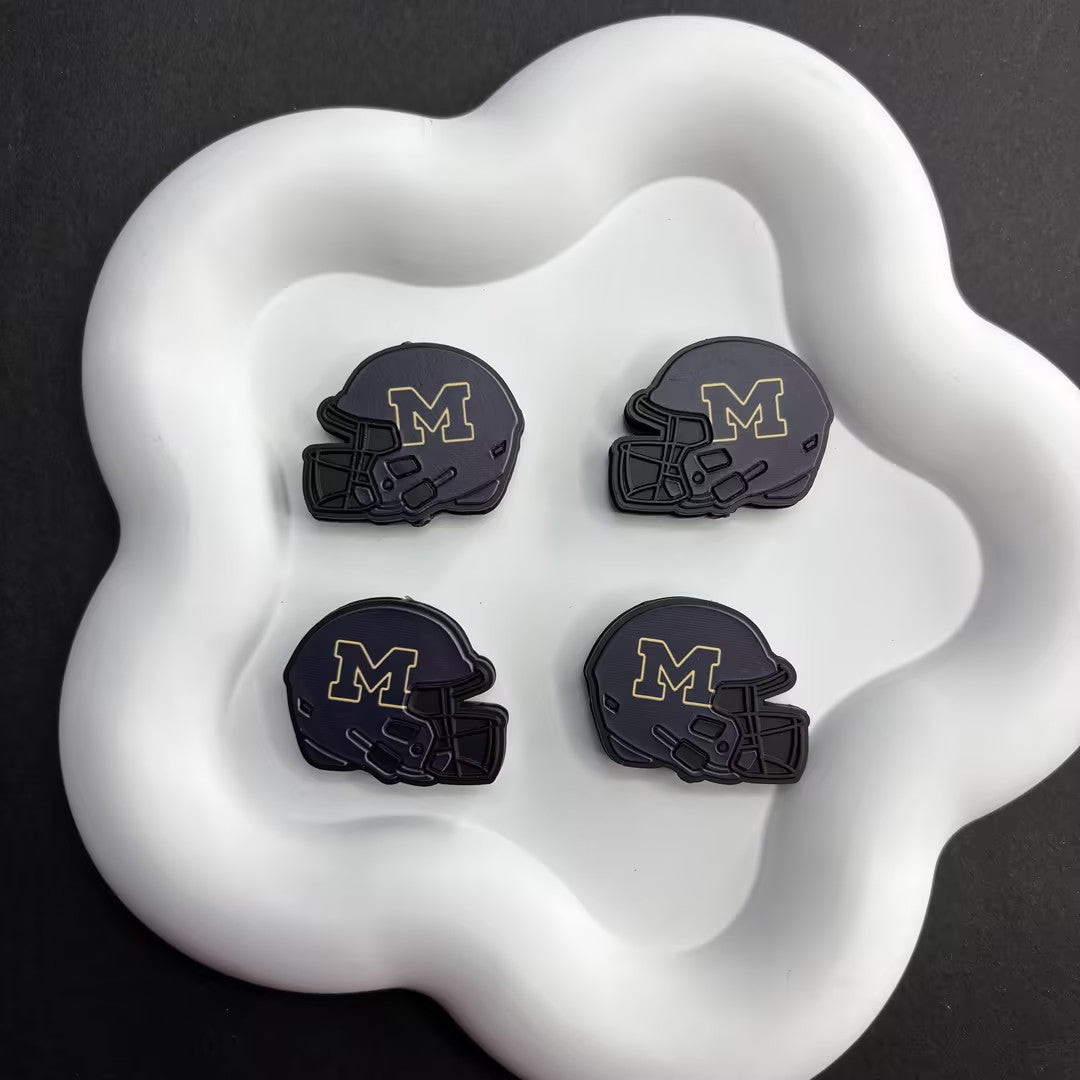 25*30 NCAA College Football Helmet Silicone Focal Beads – University Logos | DIY Sports Fan Bracelet & Keychain Craft Bead