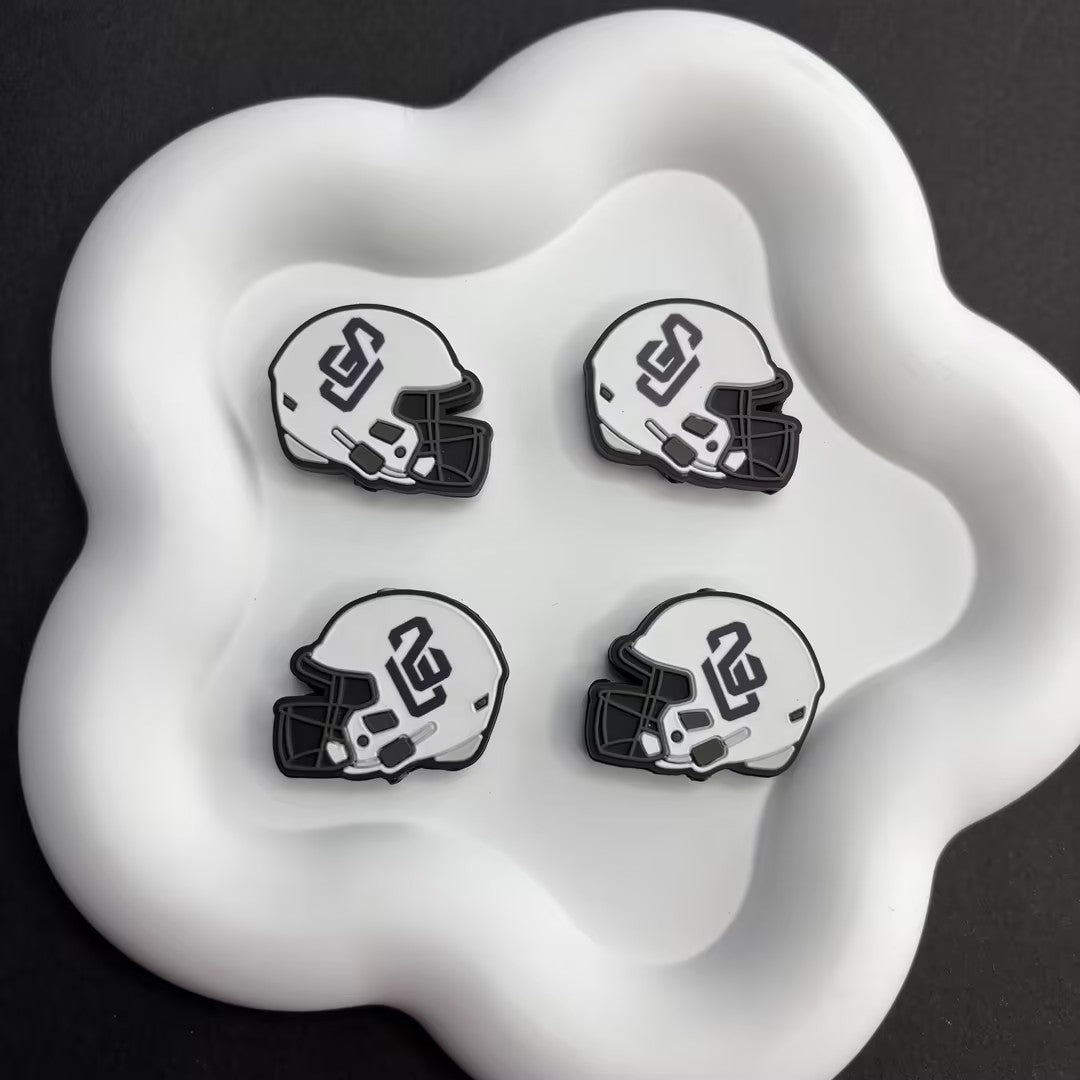25*30 NCAA College Football Helmet Silicone Focal Beads – University Logos | DIY Sports Fan Bracelet & Keychain Craft Bead