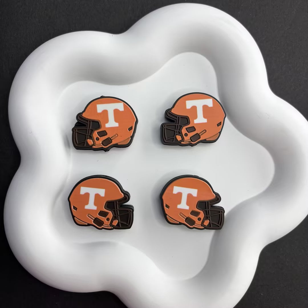25*30 NCAA College Football Helmet Silicone Focal Beads – University Logos | DIY Sports Fan Bracelet & Keychain Craft Bead