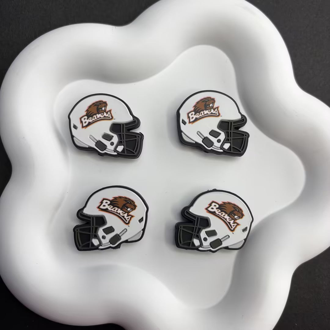 25*30 NCAA College Football Helmet Silicone Focal Beads – University Logos | DIY Sports Fan Bracelet & Keychain Craft Bead