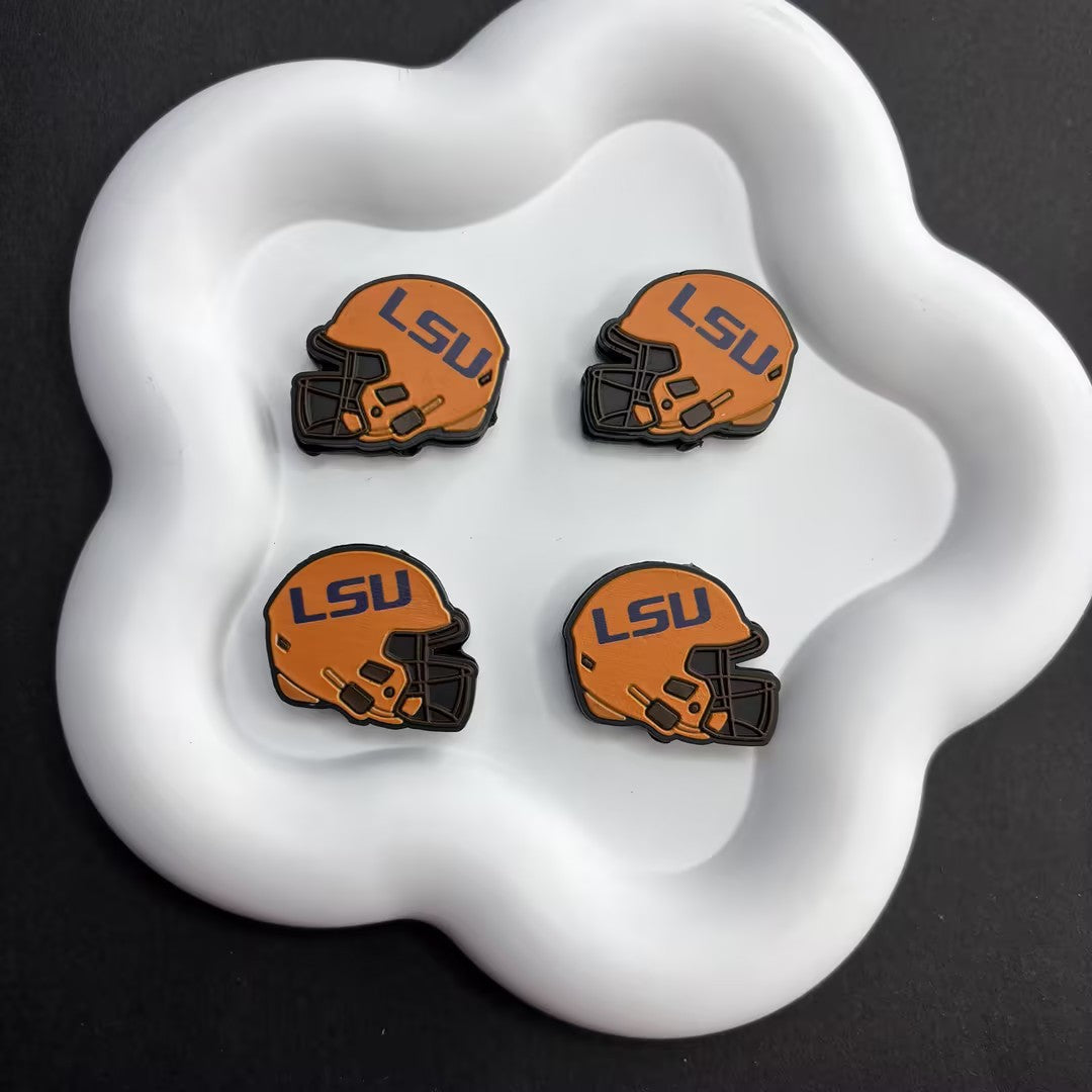 25*30 NCAA College Football Helmet Silicone Focal Beads – University Logos | DIY Sports Fan Bracelet & Keychain Craft Bead