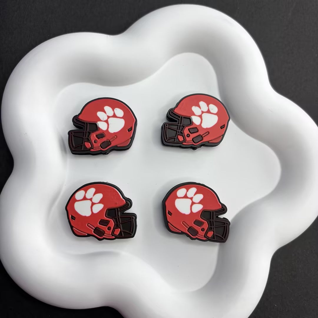 25*30 NCAA College Football Helmet Silicone Focal Beads – University Logos | DIY Sports Fan Bracelet & Keychain Craft Bead