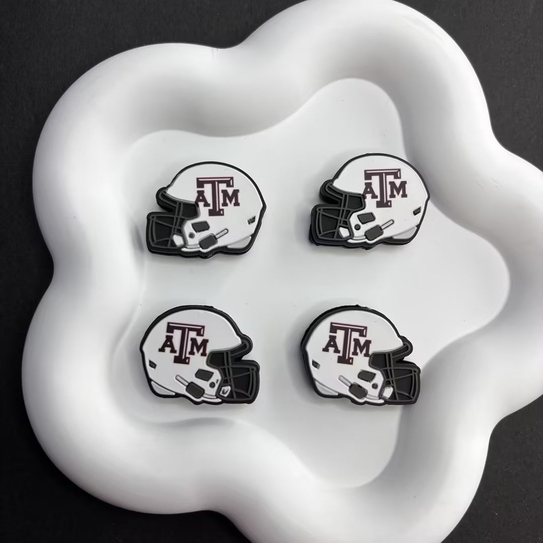 25*30 NCAA College Football Helmet Silicone Focal Beads – University Logos | DIY Sports Fan Bracelet & Keychain Craft Bead