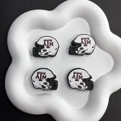 25*30 NCAA College Football Helmet Silicone Focal Beads – University Logos | DIY Sports Fan Bracelet & Keychain Craft Bead