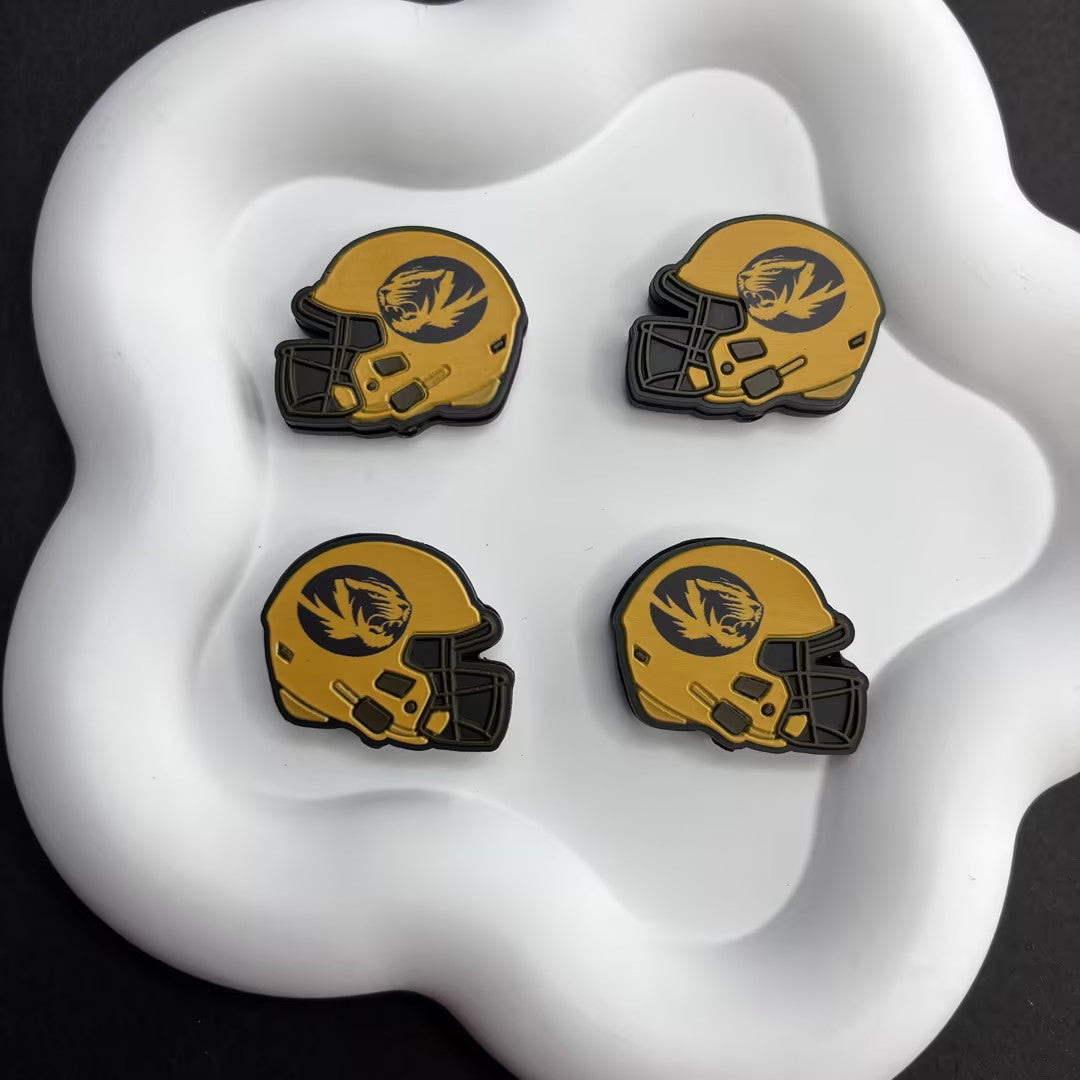 25*30 NCAA College Football Helmet Silicone Focal Beads – University Logos | DIY Sports Fan Bracelet & Keychain Craft Bead