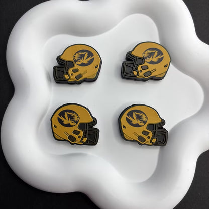 25*30 NCAA College Football Helmet Silicone Focal Beads – University Logos | DIY Sports Fan Bracelet & Keychain Craft Bead