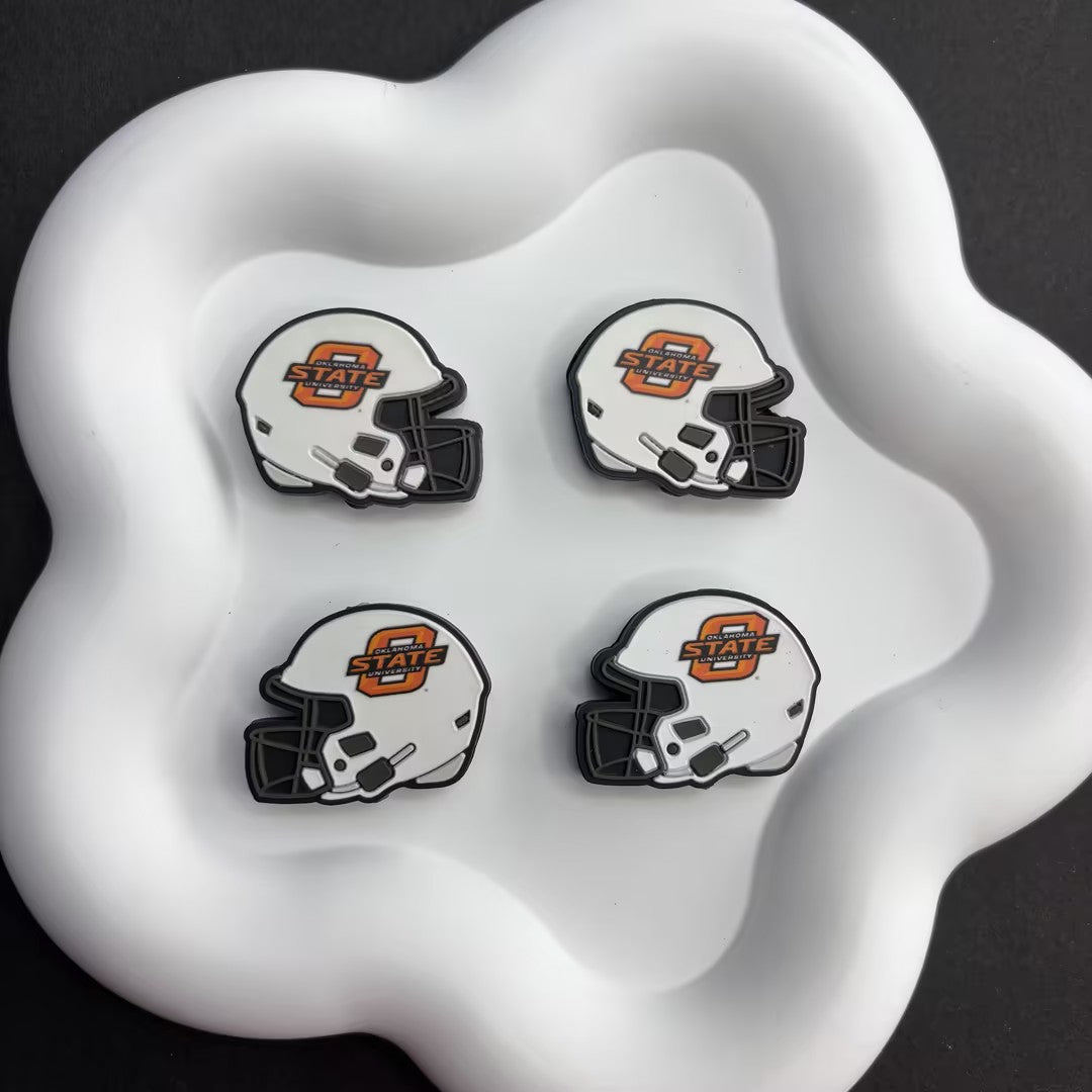 25*30 NCAA College Football Helmet Silicone Focal Beads – University Logos | DIY Sports Fan Bracelet & Keychain Craft Bead