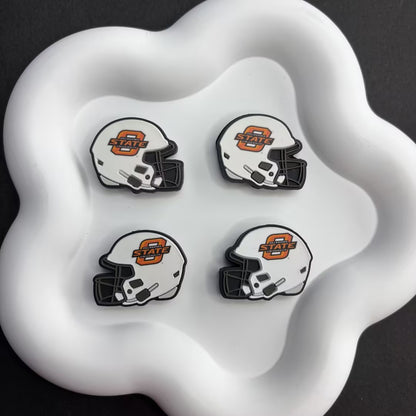 25*30 NCAA College Football Helmet Silicone Focal Beads – University Logos | DIY Sports Fan Bracelet & Keychain Craft Bead