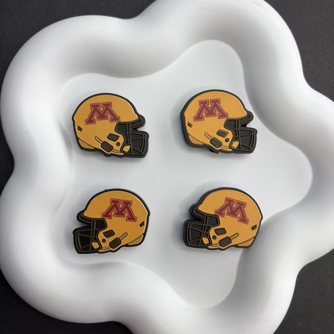 25*30 NCAA College Football Helmet Silicone Focal Beads – University Logos | DIY Sports Fan Bracelet & Keychain Craft Bead