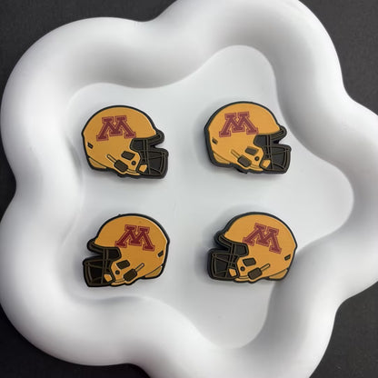 25*30 NCAA College Football Helmet Silicone Focal Beads – University Logos | DIY Sports Fan Bracelet & Keychain Craft Bead