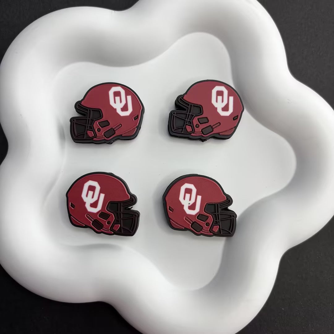 25*30 NCAA College Football Helmet Silicone Focal Beads – University Logos | DIY Sports Fan Bracelet & Keychain Craft Bead