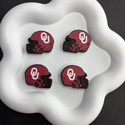 25*30 NCAA College Football Helmet Silicone Focal Beads – University Logos | DIY Sports Fan Bracelet & Keychain Craft Bead