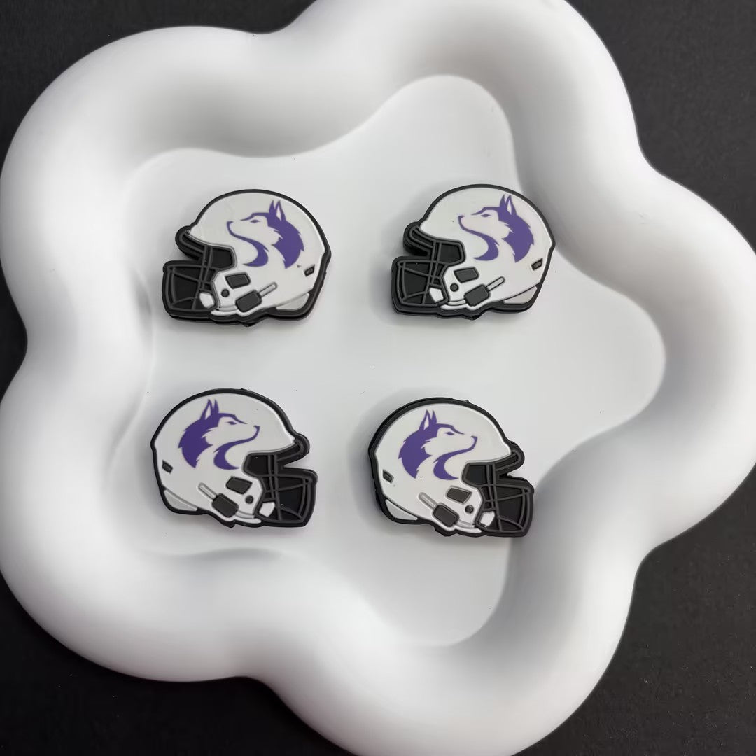25*30 NCAA College Football Helmet Silicone Focal Beads – University Logos | DIY Sports Fan Bracelet & Keychain Craft Bead