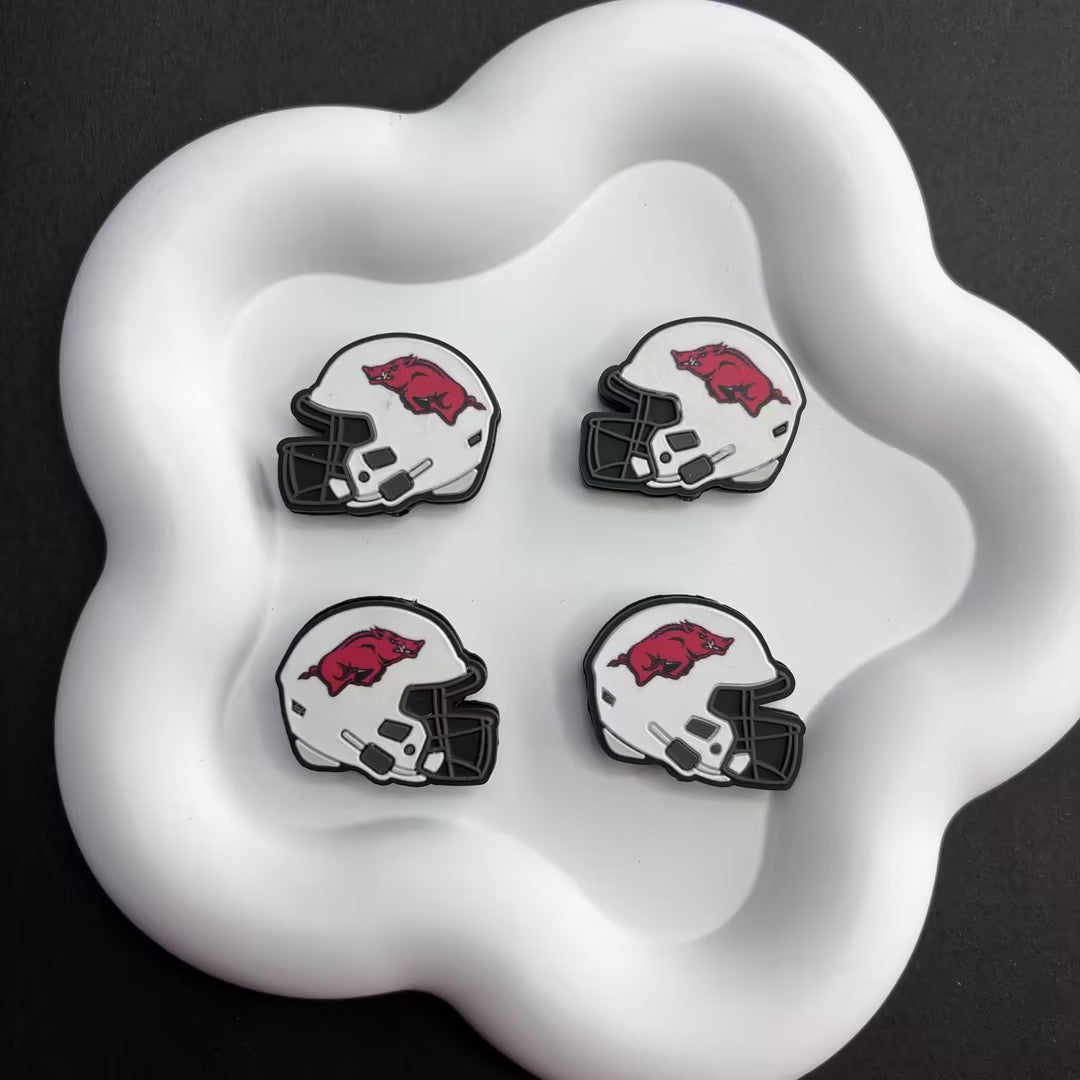 25*30 NCAA College Football Helmet Silicone Focal Beads – University Logos | DIY Sports Fan Bracelet & Keychain Craft Bead