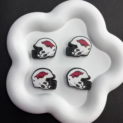 25*30 NCAA College Football Helmet Silicone Focal Beads – University Logos | DIY Sports Fan Bracelet & Keychain Craft Bead