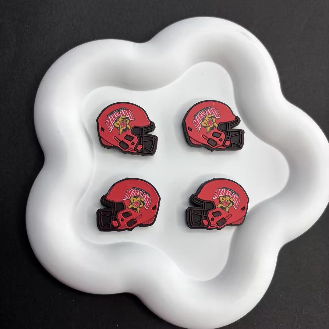 25*30 NCAA College Football Helmet Silicone Focal Beads – University Logos | DIY Sports Fan Bracelet & Keychain Craft Bead