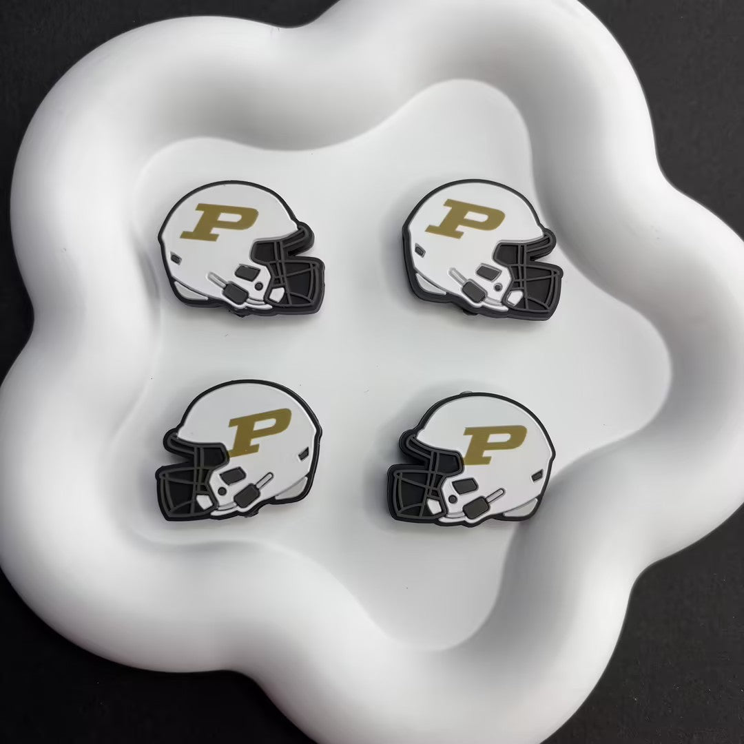 25*30 NCAA College Football Helmet Silicone Focal Beads – University Logos | DIY Sports Fan Bracelet & Keychain Craft Bead