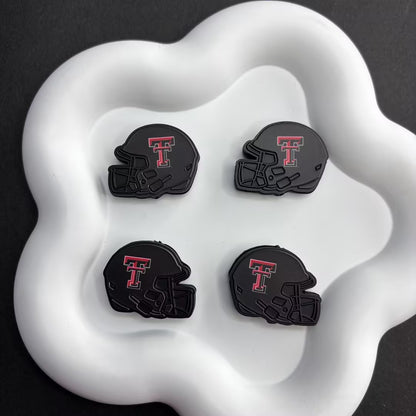 25*30 NCAA College Football Helmet Silicone Focal Beads – University Logos | DIY Sports Fan Bracelet & Keychain Craft Bead
